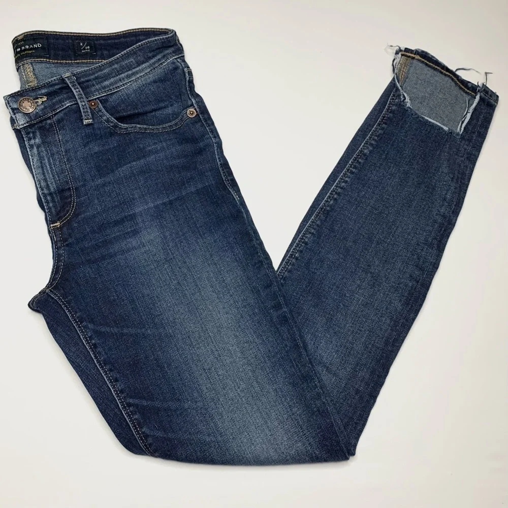 Vintage Lucky Brand Mid Rise Ava Destructed Cropped Skinny - Ankle - Picture 1 of 9